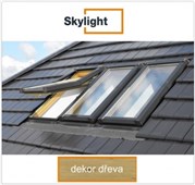 DOBROPLAST - SKYLIGHT PREMIUM plastové střešní okno PVC dezén dřeva 7/16 - 78/160cm